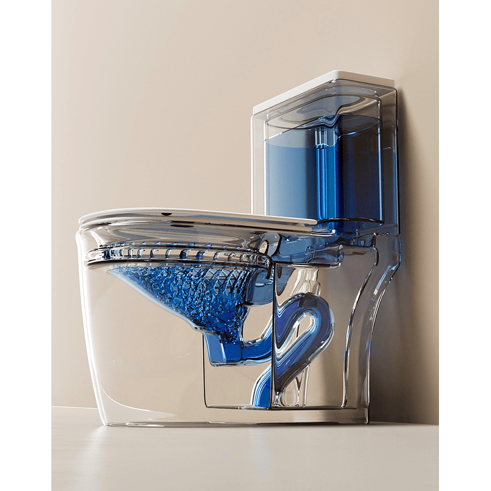 WC One Piece Design 2045 Joytek Descarga a Piso 30 cm Blanco  7