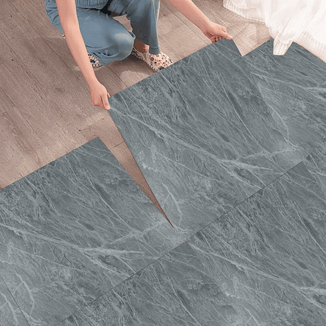 Piso Vinílico Autoadhesivo Gris Mármol (1 Unidad de 60x60 cm - 1.5 mm) 2
