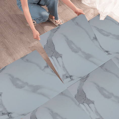 Piso Vinílico Autoadhesivo Blanco Calata (1 Unidad de 60x60 cm - 1.5 mm) 2