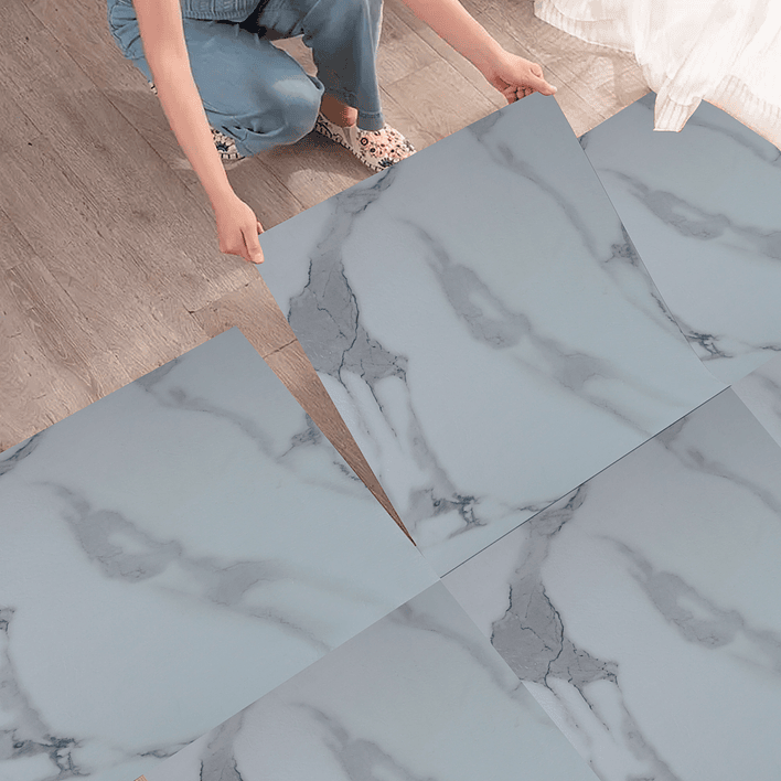 Piso Vinílico Autoadhesivo Blanco Calata (1 Unidad de 60x60 cm - 1.5 mm) 2