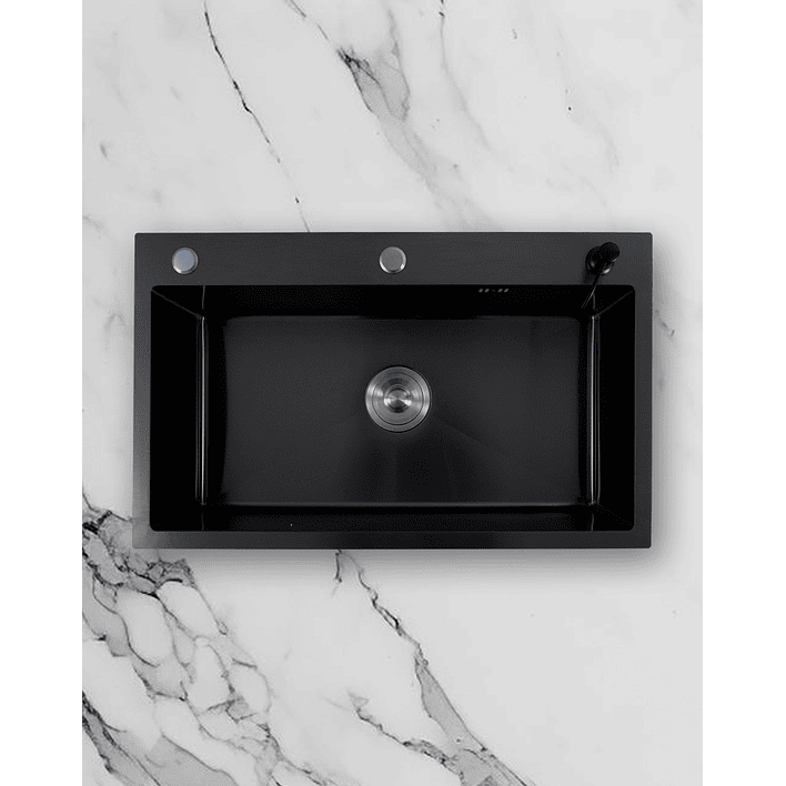 Lavaplatos Americano con Canasto y Tabla Joytek Negro 75x45x19 cm 12