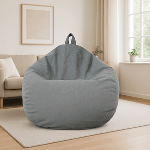 Puff Pera de Lino talla XL Joytek / 120x80cm GRIS OSCURO