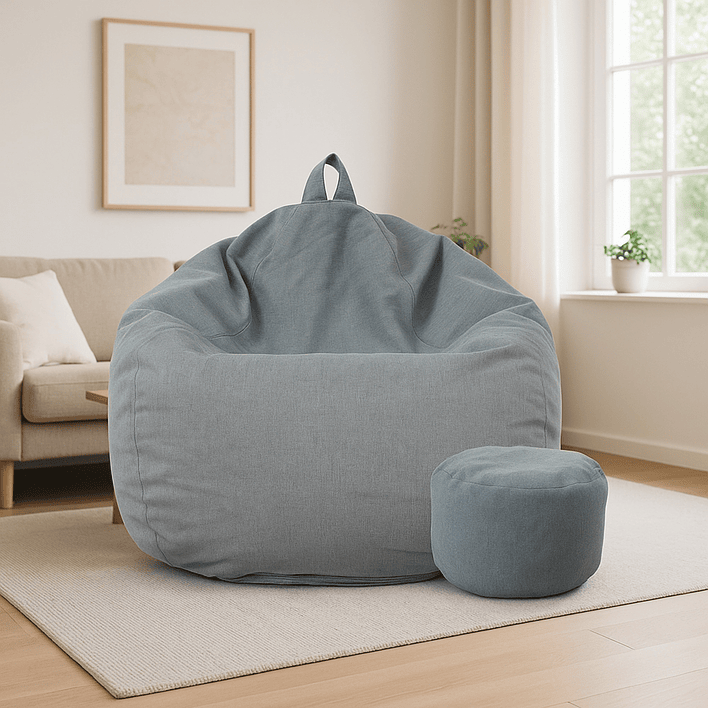 Puff Pera de Lino talla XL Joytek / 120x80cm GRIS OSCURO 1