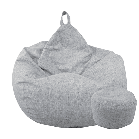 Puff Pera de Lino talla XL Joytek / 120x80cm GRIS CLARO 3
