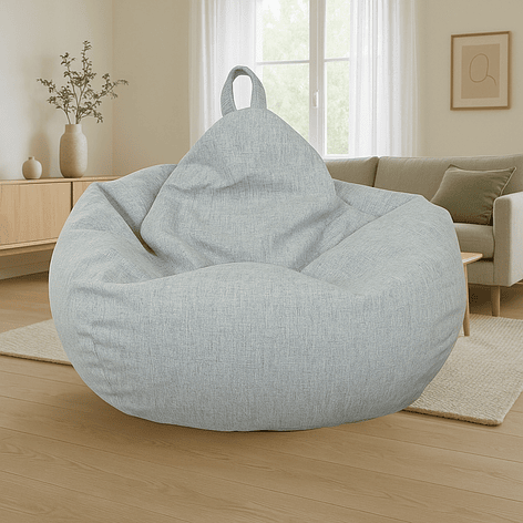 Puff Pera de Lino talla XL Joytek / 120x80cm GRIS CLARO 2