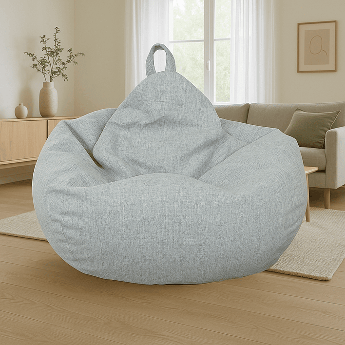 Puff Pera de Lino talla XL Joytek / 120x80cm GRIS CLARO 2