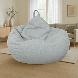 Puff Pera de Lino talla XL Joytek / 120x80cm GRIS CLARO