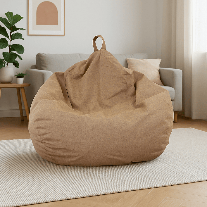 Puff Pera de Lino talla XL Joytek / 120x80cm Marrón 2