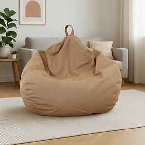 Puff Pera de Lino talla XL Joytek / 120x80cm Marrón