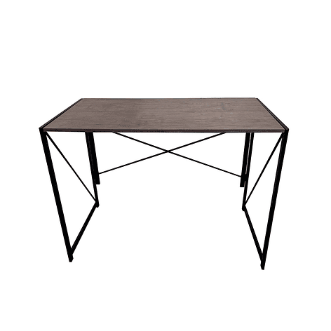 Mesa Escritorio Plegable de Metal y Madera Castaño 100x50x75 cm 2