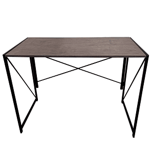 Mesa Escritorio Plegable de Metal y Madera Castaño 100x50x75 cm