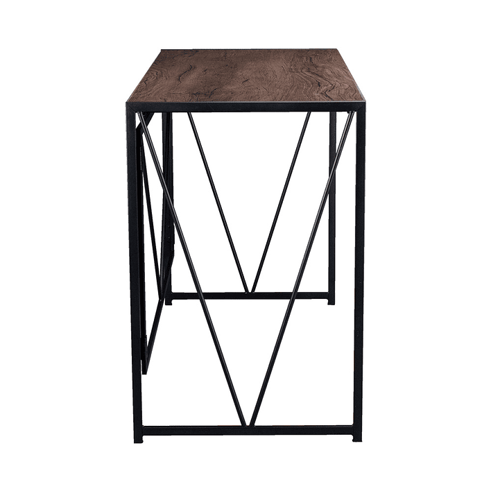 Mesa Escritorio Plegable de Metal y Madera Castaño 100x50x75 cm 3