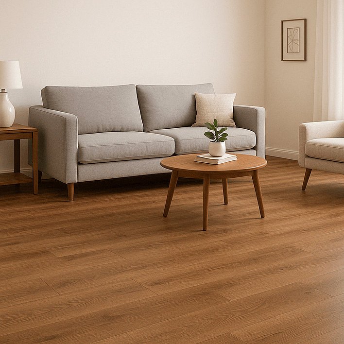 SPC PISO VINILICO 5mm 18,3x123 cm CASTAÑO / 2,25 m2 (1 Caja 10 Uni) 4