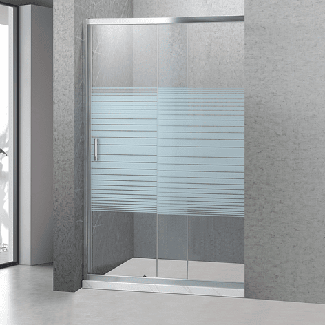 Mampara Ajustable de Ducha Strava 120-140 cm Líneas blancas (2 Vidrios) 3