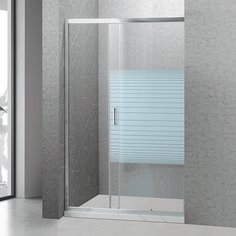 Mampara Ajustable de Ducha Strava 120-140 cm Líneas blancas (2 Vidrios) 4