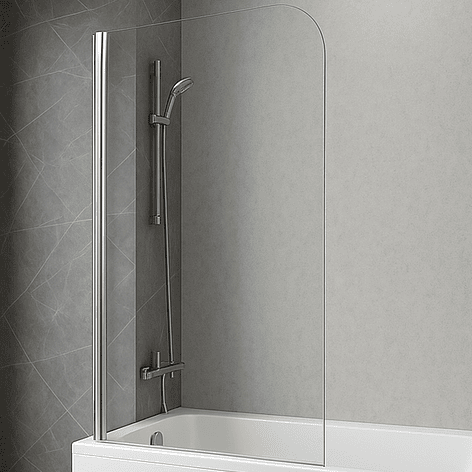 Mampara Abatible para Tina Curva 90x140 Transparente 5mm 2