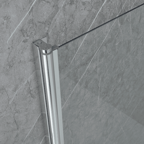 Mampara Abatible para Tina Curva 90x140 Transparente 5mm 7