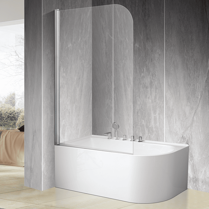 Mampara Abatible para Tina Curva 90x140 Transparente 5mm 1