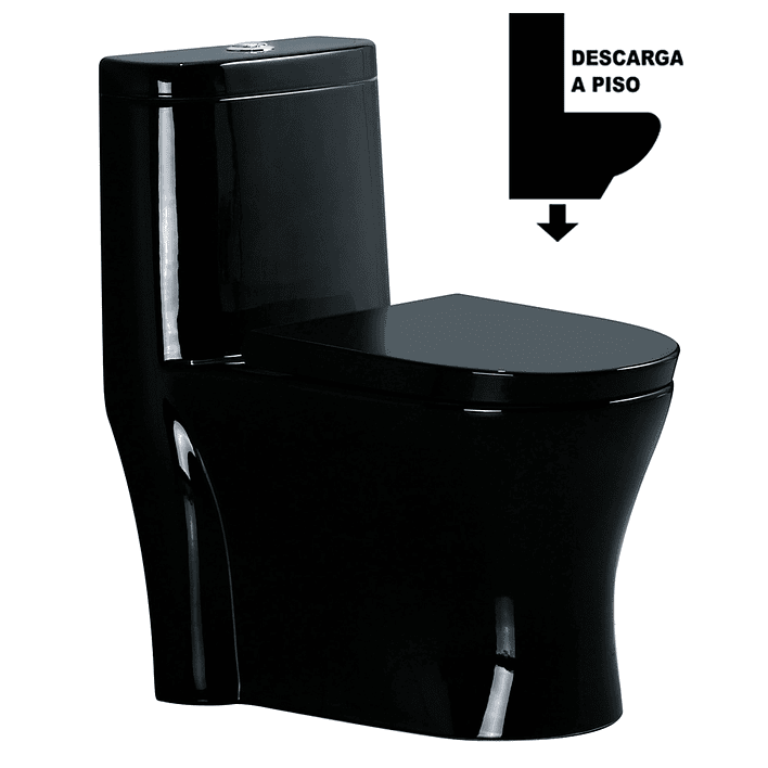 WC One Piece Joytek 2002 Negro Descarga a Piso 30 cm 1
