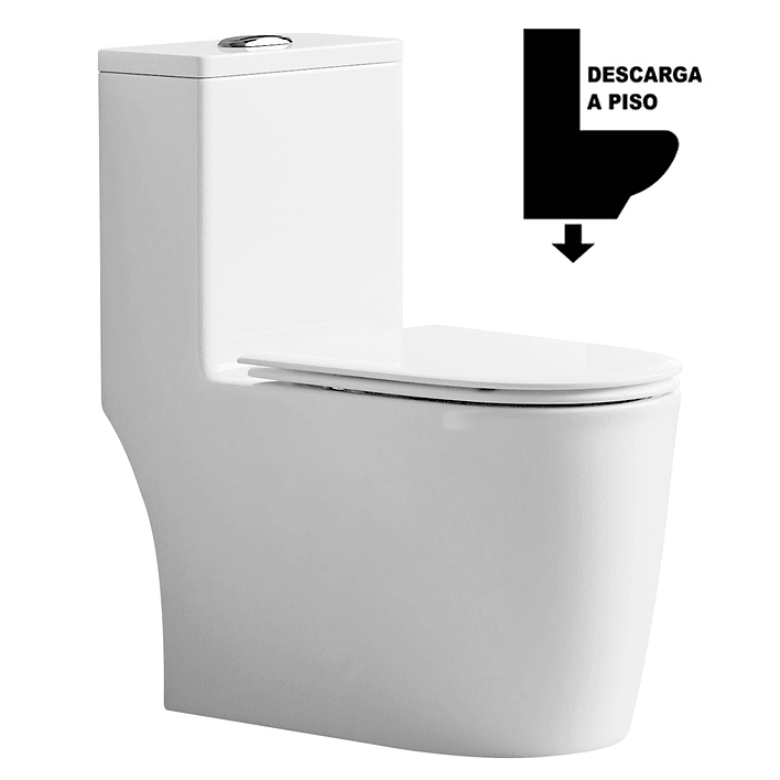 WC One Piece Design 2045 Joytek Descarga a Piso 30 cm Blanco  1