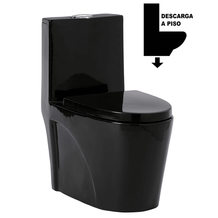 WC One Piece Joytek 2007 Negro Descarga a Piso 30 cm 1
