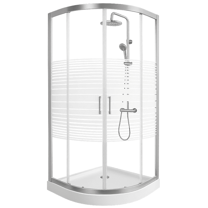 Shower Door Curvo Elegant Joytek Líneas Rectas con Receptáculo 90x90 cm 2