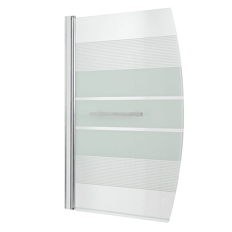 Mampara Abatible de Tina Curva Senna Líneas Blancas 6mm 140x90 cm 1