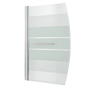 Mampara Abatible de Tina Curva Senna Líneas Blancas 6mm 140x90 cm
