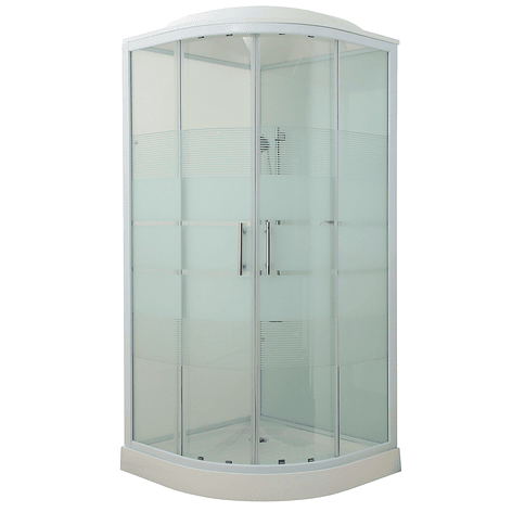 Cabina de Ducha Curva con Diseño 90x90x215 cm 5mm 2