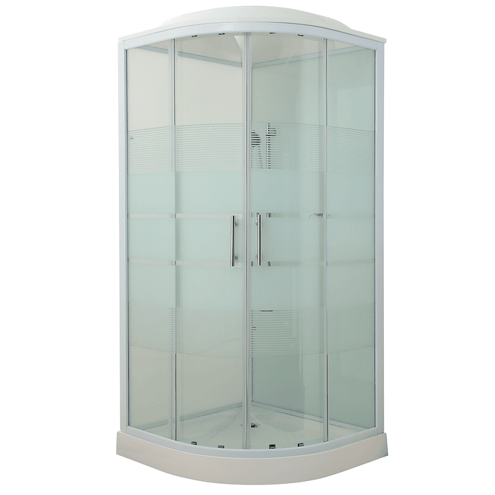 Cabina de Ducha Curva con Diseño 90x90x215 cm 5mm 2