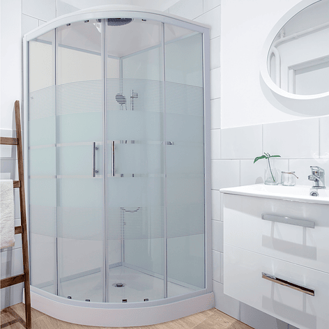 Cabina de Ducha Curva con Diseño 90x90x215 cm 5mm 1