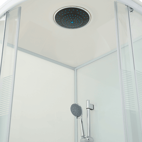 Cabina de Ducha Curva con Diseño 90x90x215 cm 5mm 4