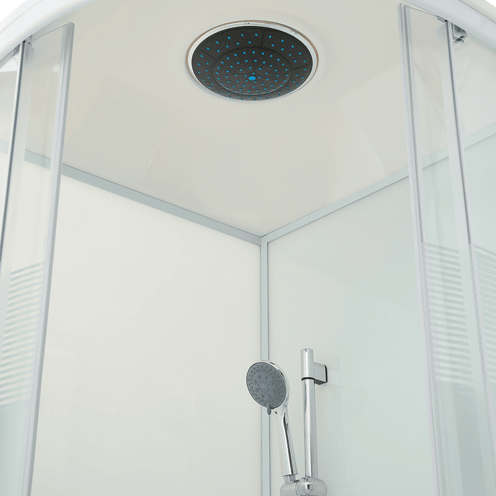 Cabina de Ducha Curva con Diseño 90x90x215 cm 5mm 4