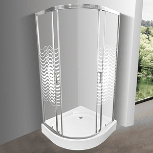 Shower Door Curvo Elegant Joytek Líneas Curvas con Receptáculo 90x90 cm