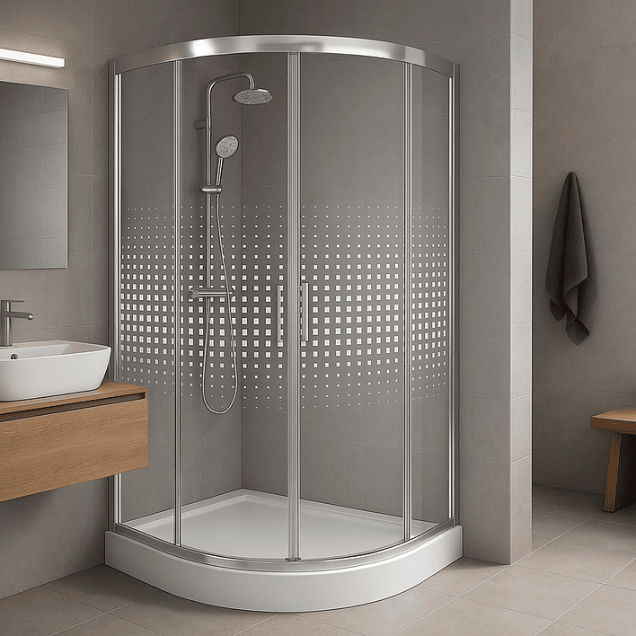Shower Door Curvo Elegant Joytek Blanco Transparente con Receptáculo 90x90 cm 3