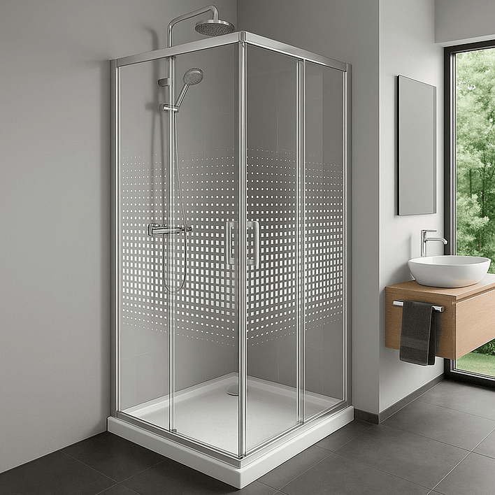 Shower Door Elegant Joytek Blanco Transparente con Receptáculo 90x90 cm 2