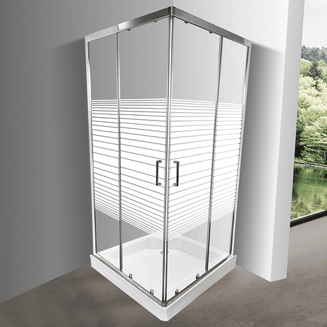 Shower Door Elegant Joytek Líneas Rectas con Receptáculo  90x90 cm 1