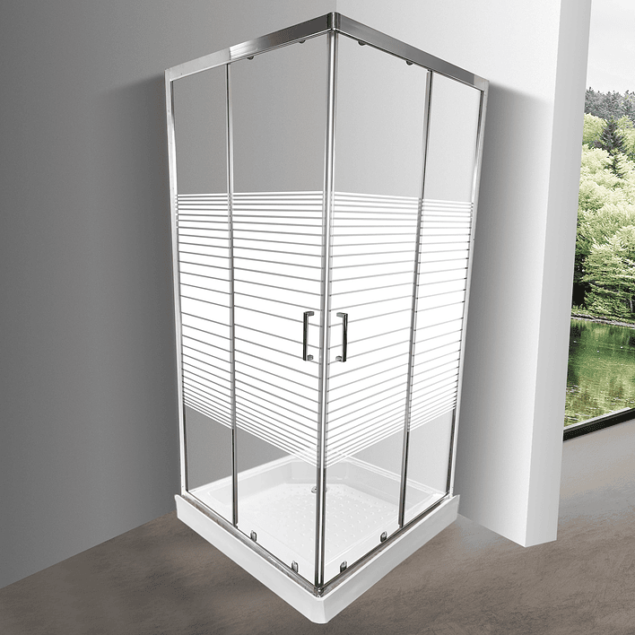 Shower Door Elegant Joytek Líneas Rectas con Receptáculo  90x90 cm 1