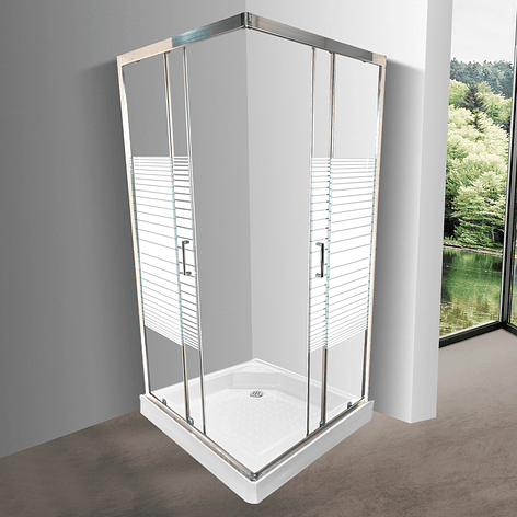 Shower Door Elegant Joytek Líneas Rectas con Receptáculo  90x90 cm 2