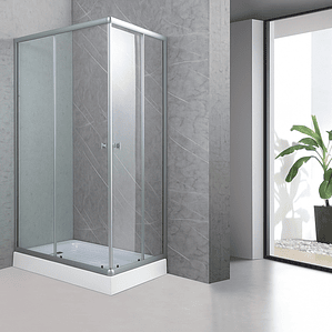 Shower Rectangular Lens Vidrios Transparentes 120x80cm (Incluye Receptáculo)