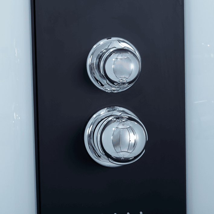 Cabina de Ducha Curva Negra B004 90x90x220 cm 6mm (Sin Techo) 7