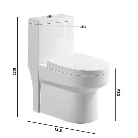 WC One Piece Joytek Millenium 8019 Descarga a Piso 30 cm 6