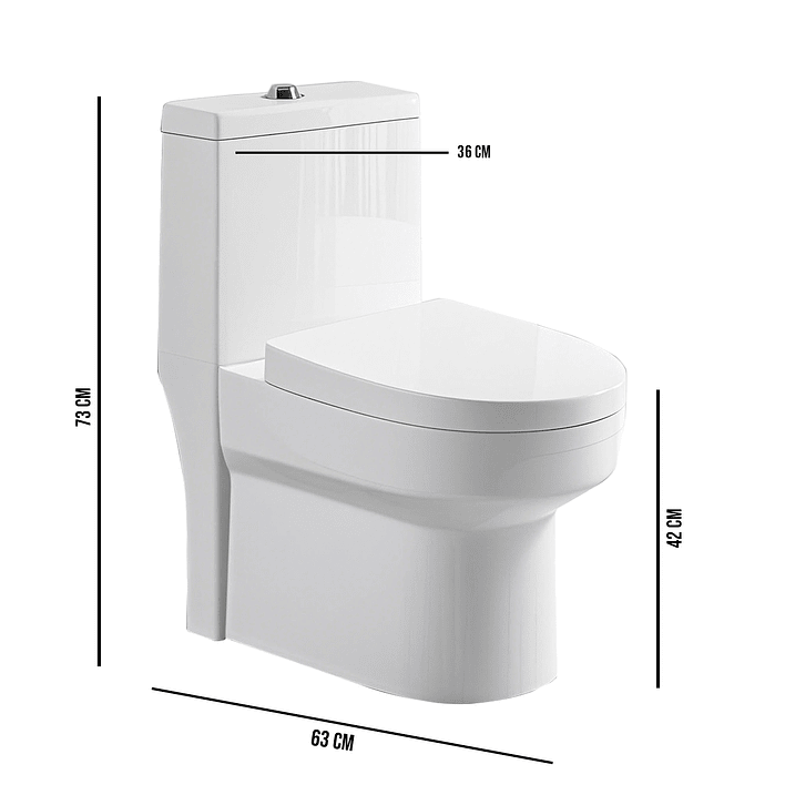 WC One Piece Joytek Millenium 8019 Descarga a Piso 30 cm 6