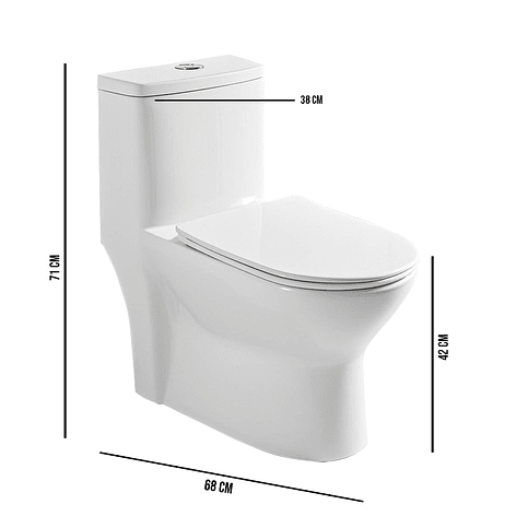 WC One Piece Joytek Millenium 8018 Descarga a Piso 30 cm 7