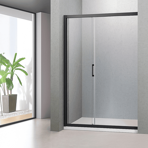 Mampara Ajustable de Ducha LENS 120-140 cm Transparente/Negro 4