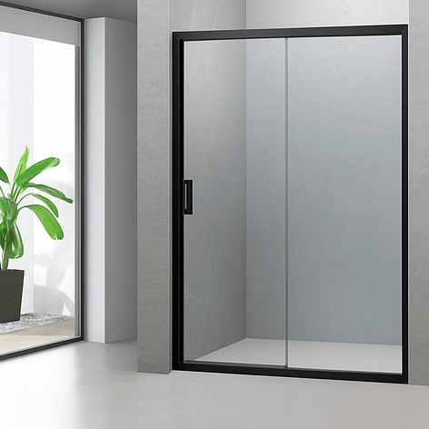 Mampara Ajustable de Ducha LENS 140-160 cm Transparente/Negro 3