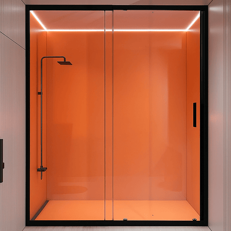 Mampara Ajustable de Ducha LENS 140-160 cm Transparente/Negro 1