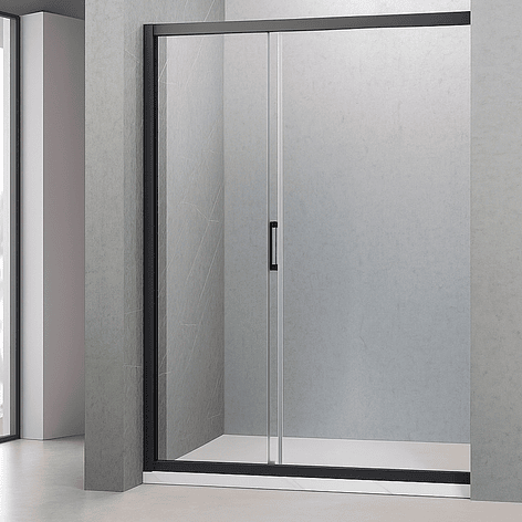 Mampara Ajustable de Ducha LENS 160-180 cm Transparente/Negro 4