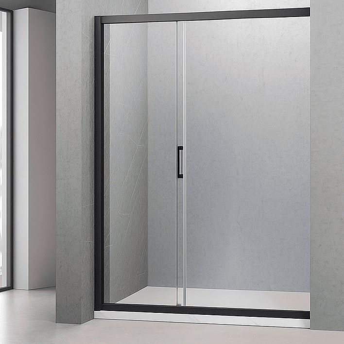 Mampara Ajustable de Ducha LENS 160-180 cm Transparente/Negro 4