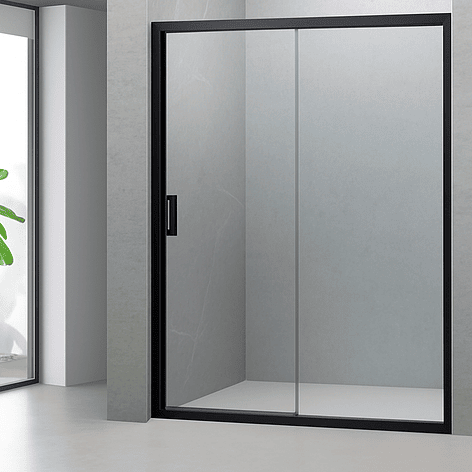 Mampara Ajustable de Ducha LENS 160-180 cm Transparente/Negro 3